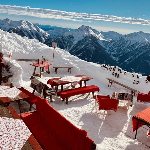 Bar sulla neve, panorama, cinema
