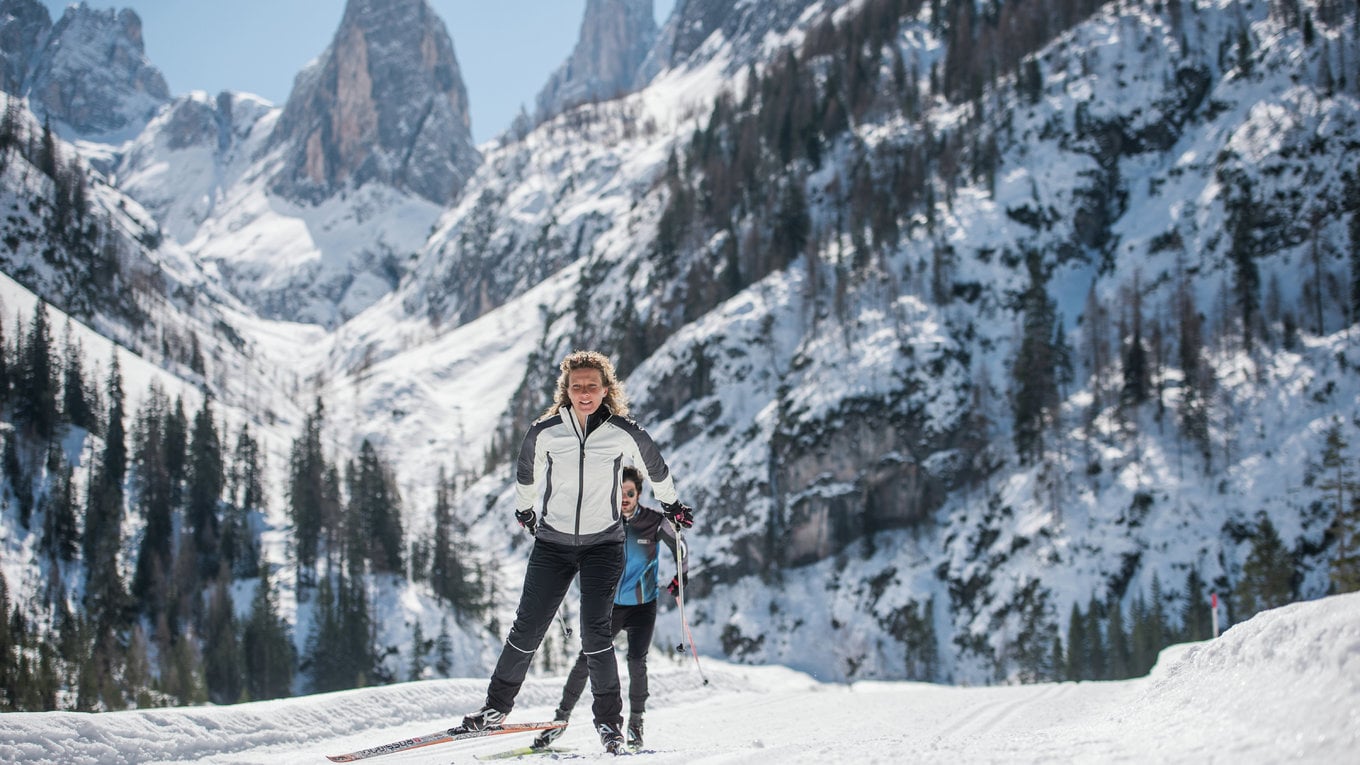 Cross country skiing Dolomites Unesco World Herita