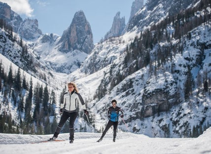 Langlaufen im Dolomiten Unesco Welterbe
